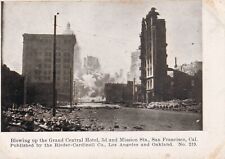 VTG Postcard Blowing up the Grand Central Hotel, FIRE San Francisco CA 1906 UDB picture
