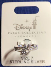 Disney Parks Mickey Double Icon Swarovski Crystals Sterling Silver Ring Size 7 picture
