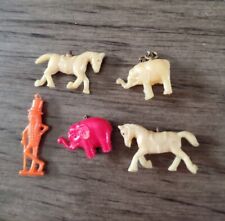 Vintage Miniature Celluloid Animal Charm Lot of 5 Plastic   picture