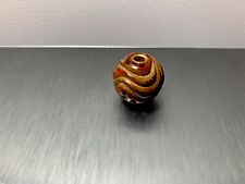 Vintage Antique Japanese Wooden Ojime Bead Red and Brown picture