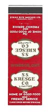 S.S. Kresge Co.   Matchcover   Windsor, ONT. picture