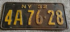 1932 VINTAGE NEW YORK LICENSE PLATE picture