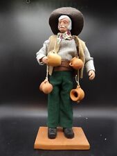 Vintage Terra Cotta French Santon Figure- Man Carrying terra cotta pots big hat picture