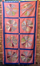 Antique DRESDEN PLATE QUILT Hand pieced Hand Stitched APPLIQUED FEED SACK FABRIC picture