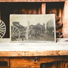 Antique Early 1900s Photo of Horse-Drawn Carriage 