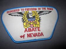 Vintage ABATE OF NEVADA Dedicated TO FREEDOM OF THE ROAD motorcycle Rights PATCH picture