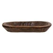 Large carved wood dough bowl  13.75 x 8.25 picture
