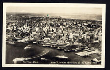 RPPC - SEATTLE WASH. Aerial view Harbor & city by CHARLES LAIDLAW * message picture