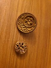 Antique Vintage Metal Brass Floral Buttons  sewing  picture