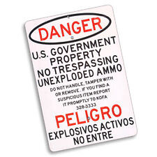 Danger US Government Property No Trespassing Design 8x12 In Aluminum Sign picture