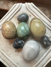  Vintage Stone Eggs, Lot Of 7 picture