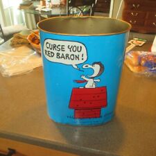 Vintage Peanuts Trash Can Curse You  Red Baron 1966 Lucy picture