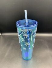 Starbucks Blue Christmas Holiday Textured Snowflakes 2023 Sparkly  Cup picture