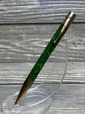 Vintage Eagle Pencil Co Mechanical Pencil Green Marbled Gold Trim picture
