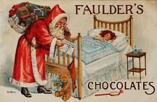 RARE ADVERTISING chocolate 1910 Signed Morris Santa Claus Christmas London UK picture