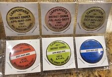 Lot of 6 Vintage Carpenters District Council Union Pins, Will County illinois picture