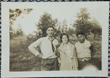 c.1930's Mountain Family Friends Fashion Hiking Small Vintage Photo 1940s picture