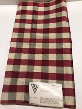 Vintage J. Valentine Cotton Blend Fabric Sample Arles Check Red/ Cream 27” X 17” picture