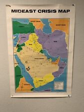 Vintage Middle East Mid East Conflict Crisis Gulf War Map picture