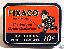 Vintage 1939 Fixaco Medicine Tin / Old Store Stock picture