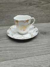 Vtg White & Gold Tea Cup & Saucer picture