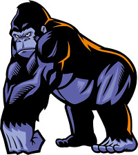 Cartoon Angry Gorilla Mascot Wild Animal Car Bumper Sticker Decal 5