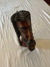 Hand Carved Wood Bob Marley Rastafarian Jamaican Man Art Statue Figure Bust picture