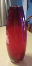 Vintage Stunning Torpedo Vase Beautiful Red Glass picture