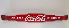 Original Vintage Red Drink Coca Cola Door Push Bar Ice Cold In Bottles 30IN picture
