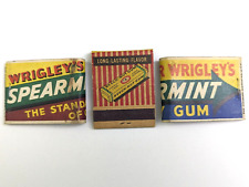 Vtg Matchbook Lot Wrigley's Spearmint Gum (not full) Beech-Nut Gum (Full) 1950s picture