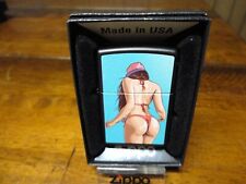VIEW FROM BEHIND IN THONG BASEBALL CAP PINUP GIRL ZIPPO LIGHTER MINT IN BOX picture