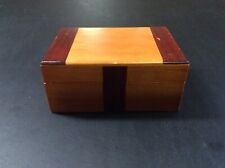 Vintage Wooden Box with Spring-Loaded Lid with Brass Hinges (Very Good) picture
