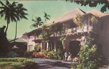Halekulani Hotel Bungalows Waikiki Beach Honolulu Hawaii HI Chrome 1954 Postcard picture
