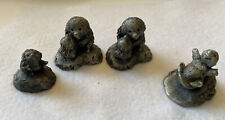 Little Gallery Hedgehogs and Beaver 4 Vintage 1977 Pewter Miniatures Hallmark picture