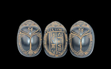 Rare Ancient Egyptian Pharaonic Antique 3 Scarabs For Protection Egyptology BC picture