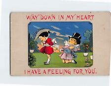 Postcard Way Down In My Heart I Have A Feeling For You With Lovers Art Print picture