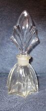 Vintage Art Deco Clear Crystal Perfume Bottle, approximately 5
