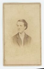 Antique Unmarked CDV Circa 1860s Handsome Young Man Wearing Suit & Tie picture