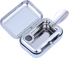 Mini Compact Stainless Steel Portable Ashtray, Car Supplies White Patch Ashtray  picture