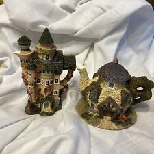 2-Cottage House Figure- Teapot Shaped Unique Shape 4” & 5 1/2” picture