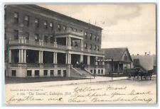 c1906 Exterior View Stearns Hotel Horse Carriage Ludington Michigan MI Postcard picture
