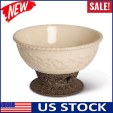 12-Inch Classic Ceramic Bowl Round Elegant W/ Metal Base Kitchen Dining Room picture