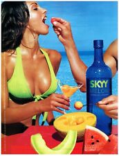 2004 Skyy Melon Vodka Print Ad, #56 The Scoop Bikini Cleavage Cocktail Ocean Fun picture