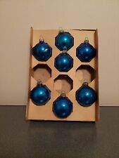 Vintage Noelle Blue Christmas Ornaments - 7 Total USA picture
