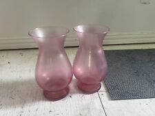 Elegant Pair Of Vintage Pink Glass Vases picture