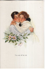 ANTIQUE ART Postcard   YOUNG ROMANCE  --    