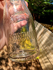 1948 ARROWOOD DAIRY, Charlotte, NC Vintage Half Pint Embossed Milk Bottle picture