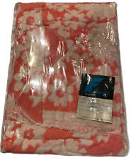 Vtg FIELDCREST Pink Bath Towel Sealed Set SculturefJacquard MCM NOS Fringed RARE picture