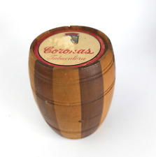 Vintage Humidor Tobacco Canister Coronas Wooden Barrel Design Flaw picture