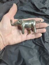 Vintage Collectible Metal Elephant Curly Tail Cork Screw Corkscrew Stainless picture